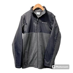 Columbia Boys Black Gray Fleece Lined Long Sleeve Full Zip Jacket